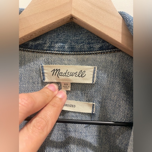 Madewell Oversized Blue Denim Jean Jacket Womens XS Capstone Wash - Picture 3 of 10